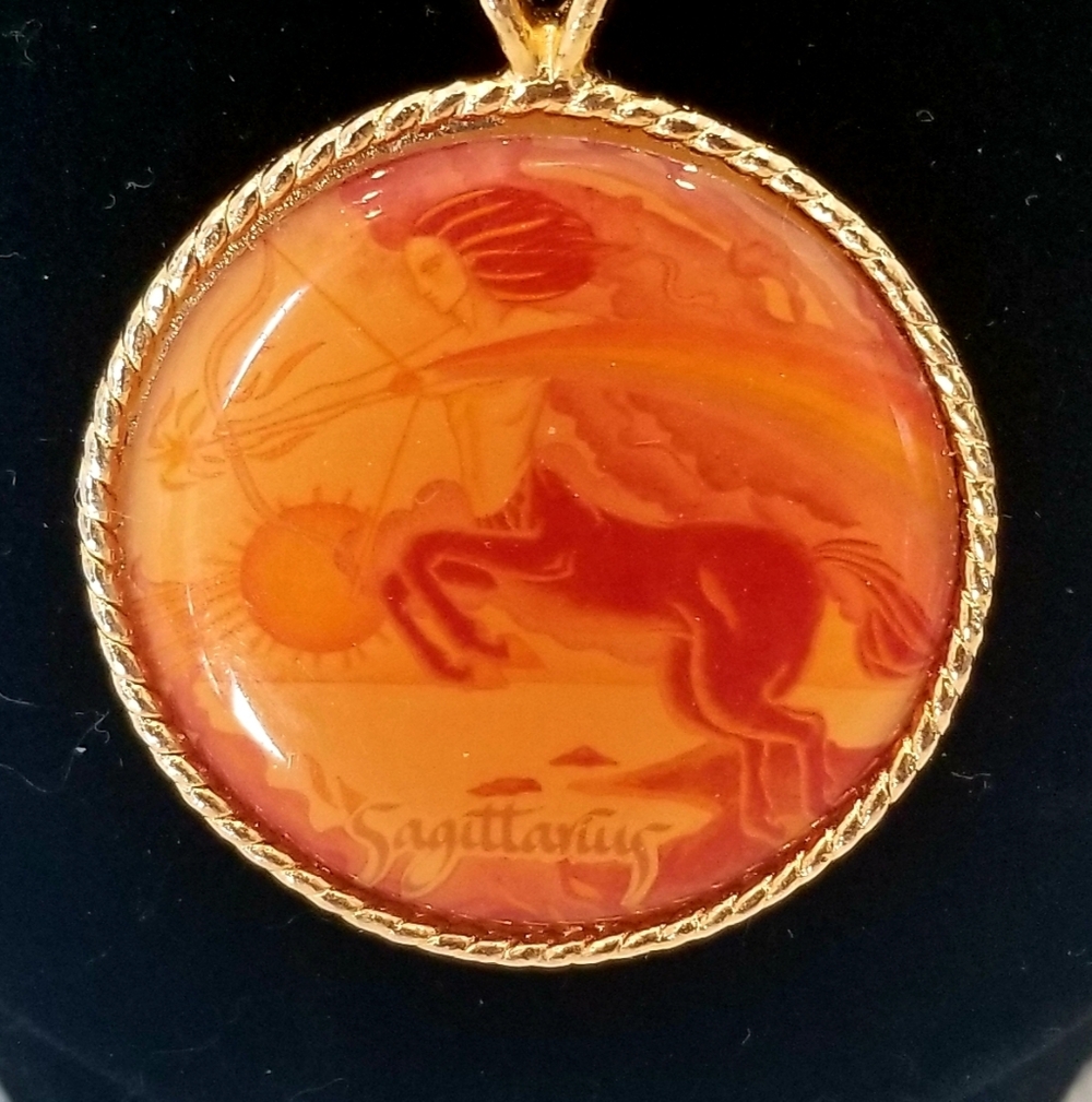 Gold Sagittarius Pendant Necklace - Picture 2 of 5